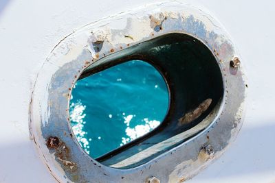 Close-up of water on window