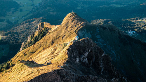 Aerial view of mountain range