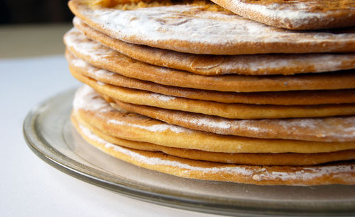 Close-up of dessert in plate on table