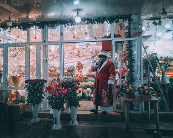 View of market stall in store