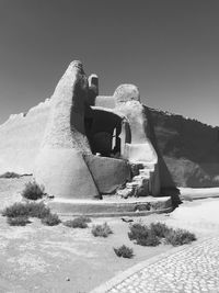 Old ruin building against clear sky