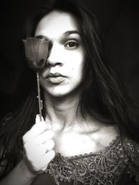 Close-up portrait of a beautiful young woman