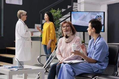 Portrait of female doctor working at clinic