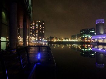 Illuminated city at night