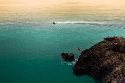 High angle view of sea against sky