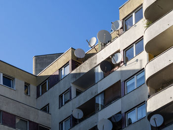 Low angle view of building against clear sky