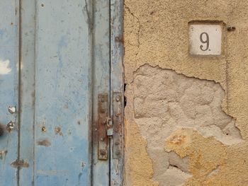 Close-up of closed door