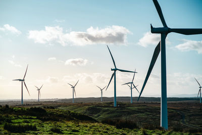 Scottish wind farm on a sunny winter day