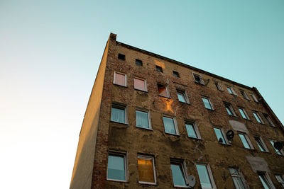 Low angle view of building against clear sky