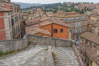 High angle view of old building in city