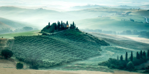 High angle view of landscape against sky