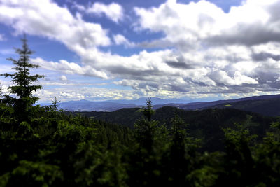 Scenic view of mountains against sky