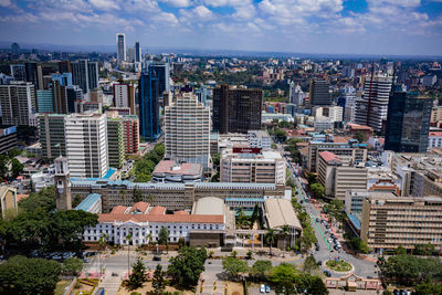 High angle view of cityscape