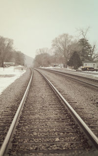 Railroad tracks on railroad track