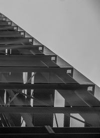 Low angle view of modern building against clear sky