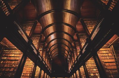 Low angle view of illuminated ceiling in building