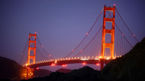 View of suspension bridge against sky