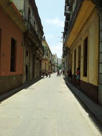 Narrow alley along buildings