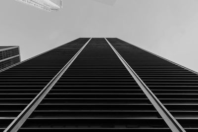 Low angle view of modern building against clear sky