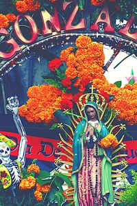 Low angle view of colorful building