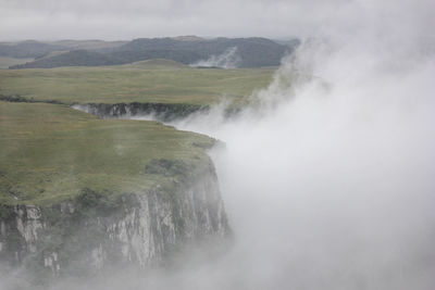Scenic view of waterfall