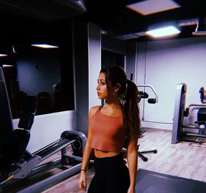 Woman standing at home