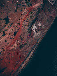 High angle view of road along landscape