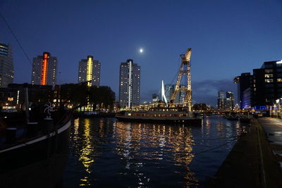 Illuminated city at night