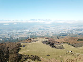 High angle view of landscape against sky