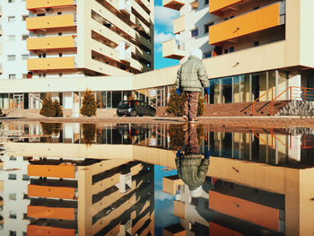 Low angle view of building in city