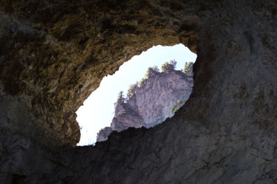 Low angle view of rock formation