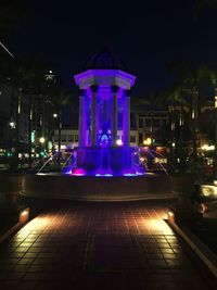 Illuminated building at night