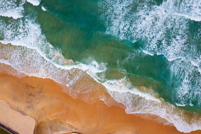 Aerial view of sea waves