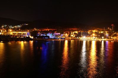 Illuminated city at night