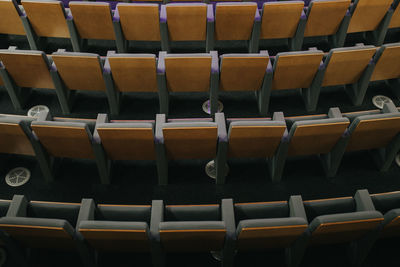 Full frame shot of chairs in auditorium