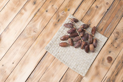 High angle view of crab on table