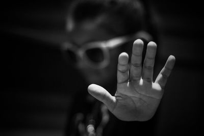 Close-up of girl gesturing