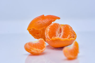 Close-up of orange fruit on table