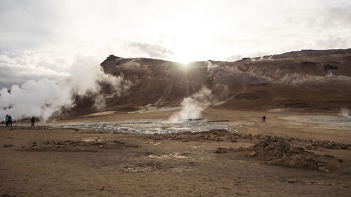 Scenic view of land against sky