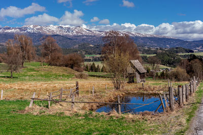Scenic view of mountains against sky