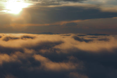 Low angle view of clouds in sky during sunset