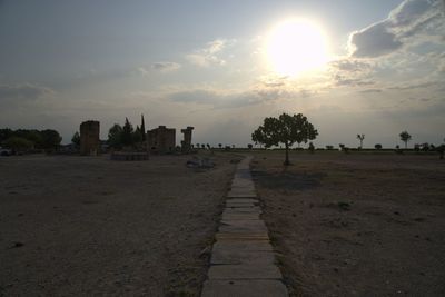 Scenic view of landscape against sky during sunset