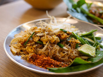 Close-up of meal served in plate