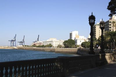 Built structures against clear sky