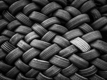 Full frame shot of rubber tires