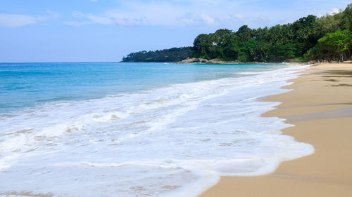 Landscape view surin sandy beach summer holiday phuket thailand