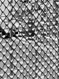 Full frame shot of frozen chainlink fence