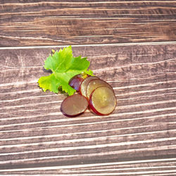 High angle view of fruit on table