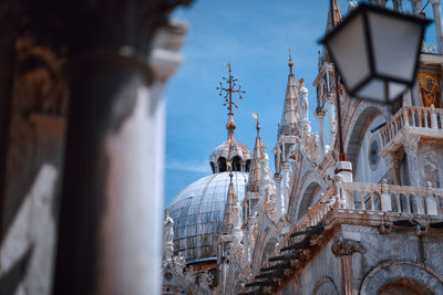 Low angle view of church dome against sky