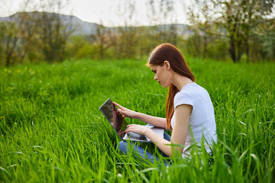 woman working